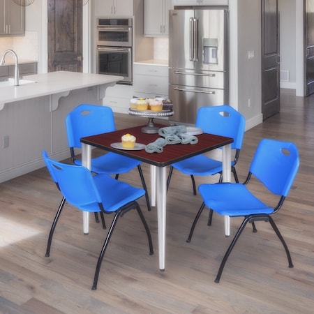 Regency Kahlo Square Table & Chair Sets, 30 W, 30 L, 29 H, Wood, Metal, Plastic Top, Mahogany TPL3030MHCM47BE